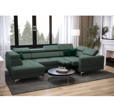 Rohová sedací souprava TOSCANIA MAX I , relax s funkcí spaní 170x350x185 cm - modrá , pravá - R459