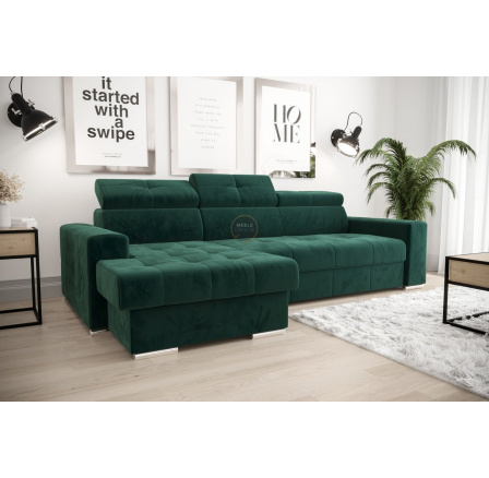 Rohová sedací souprava s funkcí spaní MARGO 160x250 - volitelný odstín , levá