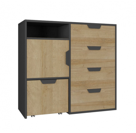 Komoda NANO - NA8, grafit+dub rivera Komoda NANO - NA8, grafit+dub rivera