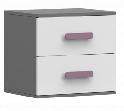 Noční stolek SMYK II - 22, Šedá/Bílá/Vřes