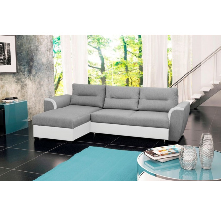 Rohová sedací souprava Tommy L šedá/bílá Rohová sedací souprava Tommy L šedá/bílá