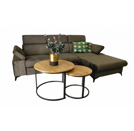 Sedací souprava Apolena pravá šedohnědá