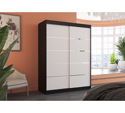 Posuvná skříň LUFT 150 Černá+Bílá