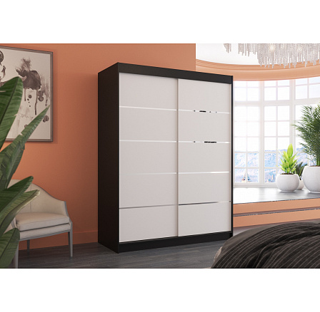 Posuvná skříň LUFT 150 Černá+Bílá