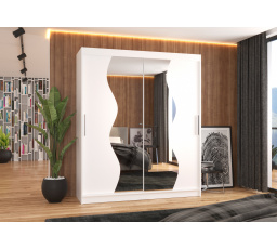 Posuvná skříň se zrcadlem MEDISON 180 Bílá+Bílá