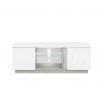 Tv komoda LUMENS 09, Beton/Bílý lesk