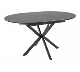 Jídelní stůl GASTON 100 KERAMICKÝ ŠEDÝ / ČERNÝ 100(135)X100