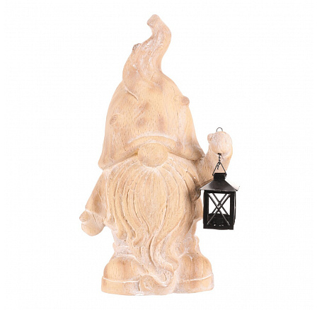 Trpaslík - s lucernou na svíčku, magnesium, imitace dřeva