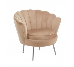 Křeslo velvet cappuccino /nohy stříbrné/ LC-032-1