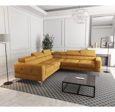 Rohová sedací souprava TOSCANIA MAX 250×250 - žlutá , levá