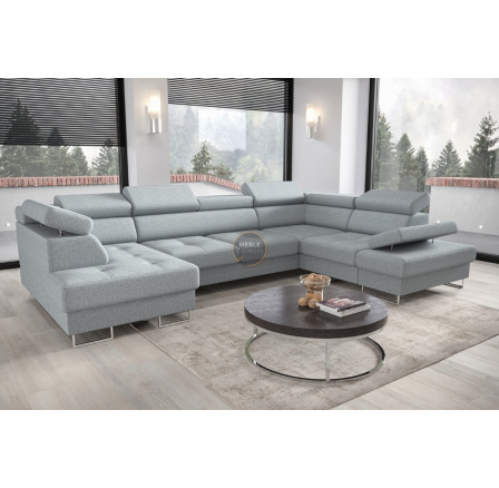 Rohová sedací souprava GALAXY MAX II s funkcí spaní 210x350x165 - Odstíny mátové, pravá