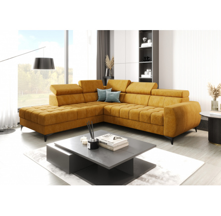 Rohová sedací souprava PORTO 225X255 cm - žlutá , levá