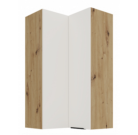 Horní rohová skříňka ARIA - 60x60 GN-108 2F (90°), Dub Artisan/Bílá Crystal AFM - (ANTI-Fingerprint)