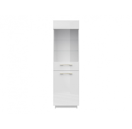 Vitrína FL SMART REG1D1W/KPL, bílá alpská/bílý lesk