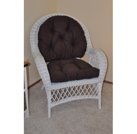Ratanové křeslo Florida bílé polstr hnědý Ratanové křeslo Florida bílé polstr hnědý