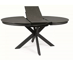 Jídelní stůl PORTO CERAMIC, efekt černého mramoru CORSO GREY/černý mat