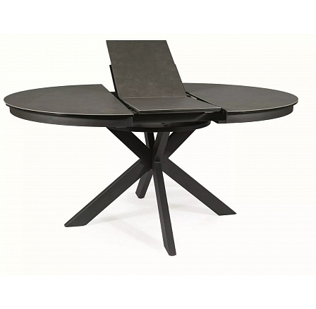 Jídelní stůl PORTO CERAMIC, efekt černého mramoru CORSO GREY/černý mat