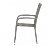 Zahradní židle, kov, polyratan, šedá, AZC-S2114 GREY
