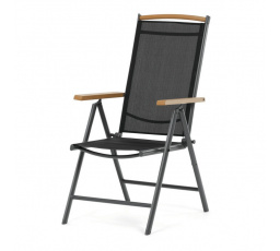 Zahradní židle, hliník, síťovina, šedá, AZC-W1408 GREY