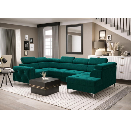 Rohová sedací souprava ORION MAX II s funkcí spaní 165x350x185 cm - tyrkysová, levá