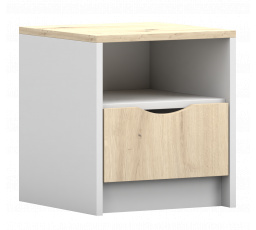 Noční stolek - JOY I 22, Bílá/Dub Artisan