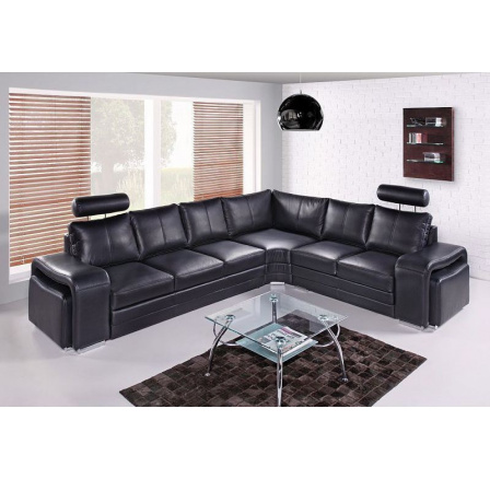 Kožená sedací souprava Endy levá černá Kožená sedací souprava Endy levá černá