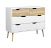 Komoda RETRO 395, Bílá/Dub