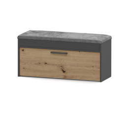 Botník se sedákem Pargas antracit/dub artisan