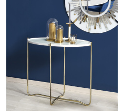 Psací stůl KN2, bílá/zlatá