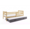 Dětská postel ERYK s přistýlkou 90x200 cm, bez matrace, Přírodní/Grafit