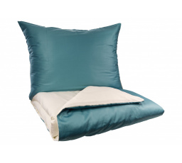Francouzské povlečení Satén UNI DUO 220x200, 70x90cm petrol/smetanová