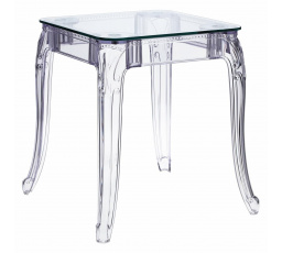 Stůl Ghost 62x62cm transparentní