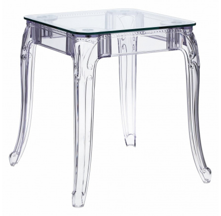 Stůl Ghost 62x62cm transparentní