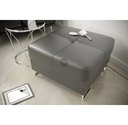 Taburet  s uložným prostorem GALAXY 70 x 70 cm přírodní kůže - volitelný odstín