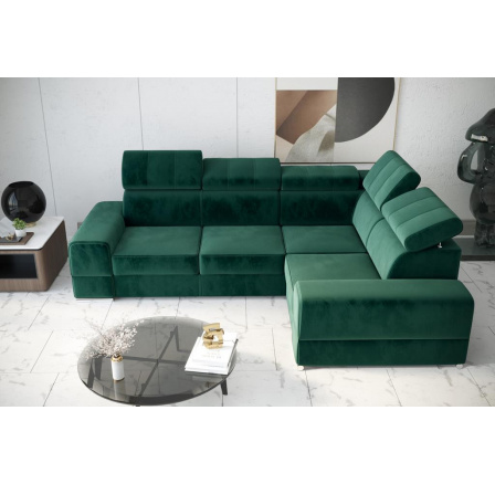 Rohová sedací souprava ROYAL II 280×210 - zelená , pravá
