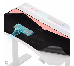 Velká herní podložka na stůl, černo-růžová, 140x52 cm: Diablo X-Forge Black Akira Pink