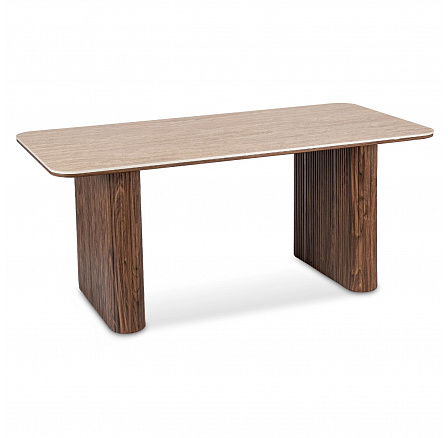 Stůl ARAMIS Obdélníkový 180 cm Travertin/Ořech