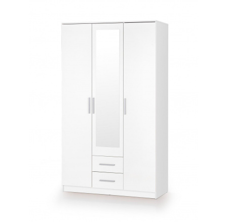 Šatní skříň LIMA S-3, bílá / zrcadlo Šatní skříň LIMA S-3, bílá / zrcadlo