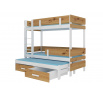 Třílůžková patrová postel ETAPO 200x90 Bílá+Artisan