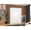 Posuvná skříň s LED osvětlením DENVER 150 Bílá+Bílá