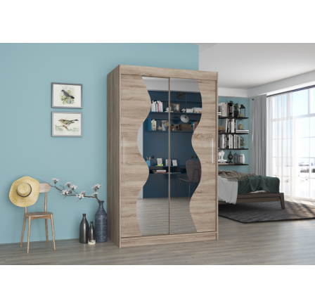 Posuvná skříň se zrcadlem OSWALD 120 Truffle+Truffle