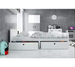 POSTEL PRO MLÁDEŽ AREK PŘÍZEMNÍ RÁM BÍLÝ ZÁSUVKOVÝ BÍLÝ BEZ MATRACÍ 80 X 200 KPL