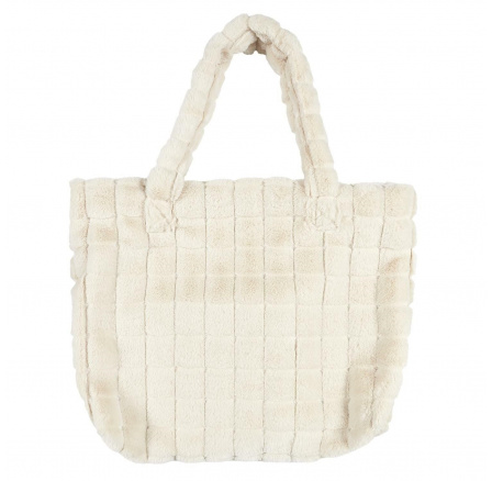 Krémová chlupatá shopper taška