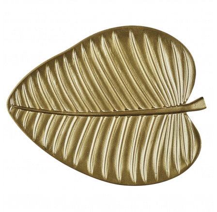 Dekorativní tác List 30 cm zlatý