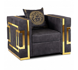 Křeslo PALLAZO 1S Černé/Zlaté