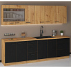 Horní rohová skříňka MODENA - 60x60 GN-72 1F (45°), Dub Artisan/Černý mat+Dub Artisan