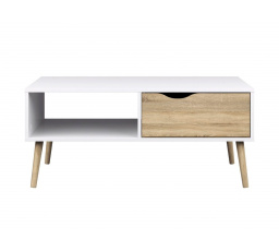 Konferenční stolek RETRO 384, Bílá/Dub