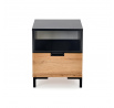 Noční stolek SILVIA, Dub wotan/Černá