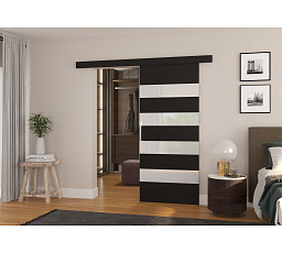 Posuvné dveře na stěnu MILOU 86 Black+White Lacobel