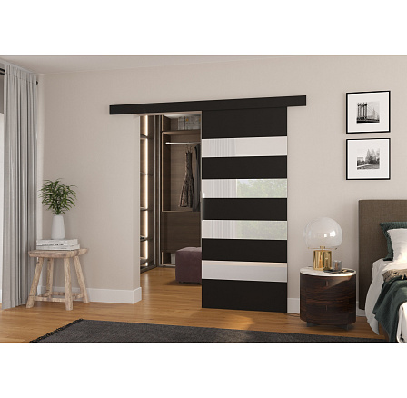 Posuvné dveře na stěnu MILOU 86 Black+White Lacobel